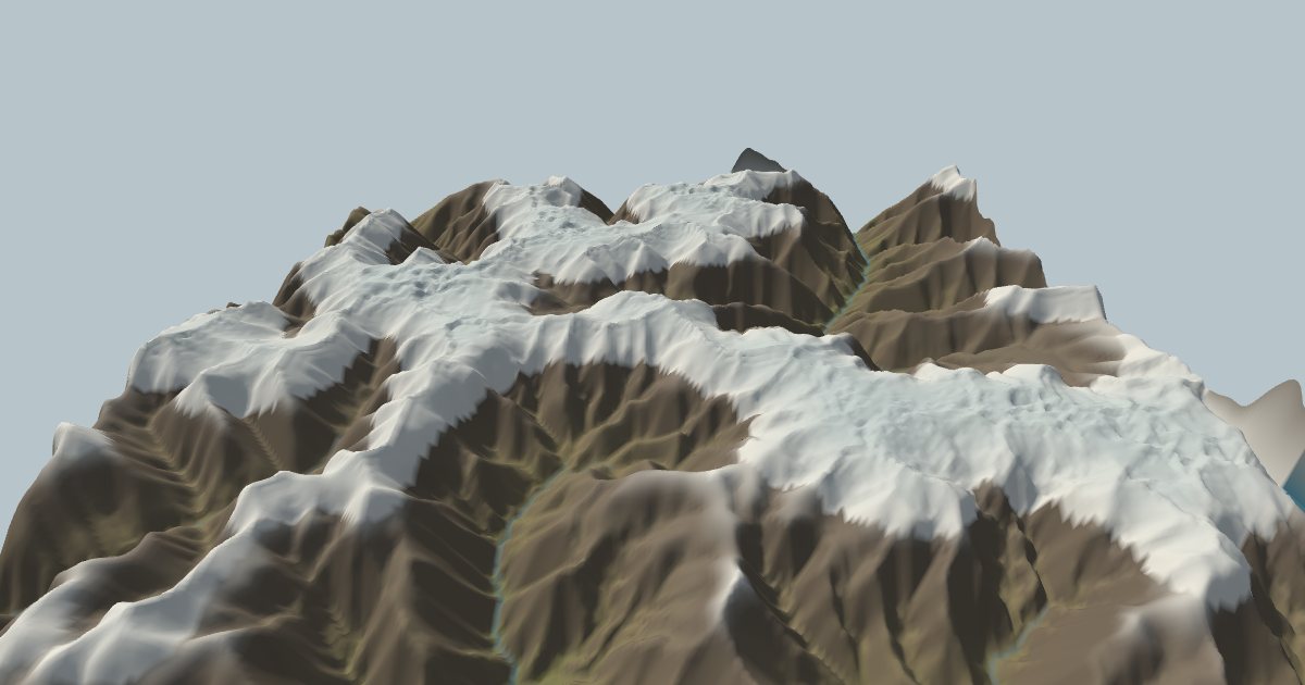 The Matterhorn area after about a million simulated years