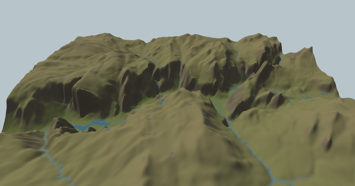 Yosemite Valley in Erode Lab today, a flat-floored valley between sheer granite walls